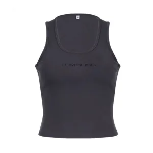 Women's Gray Lettering Athletic Tank Top