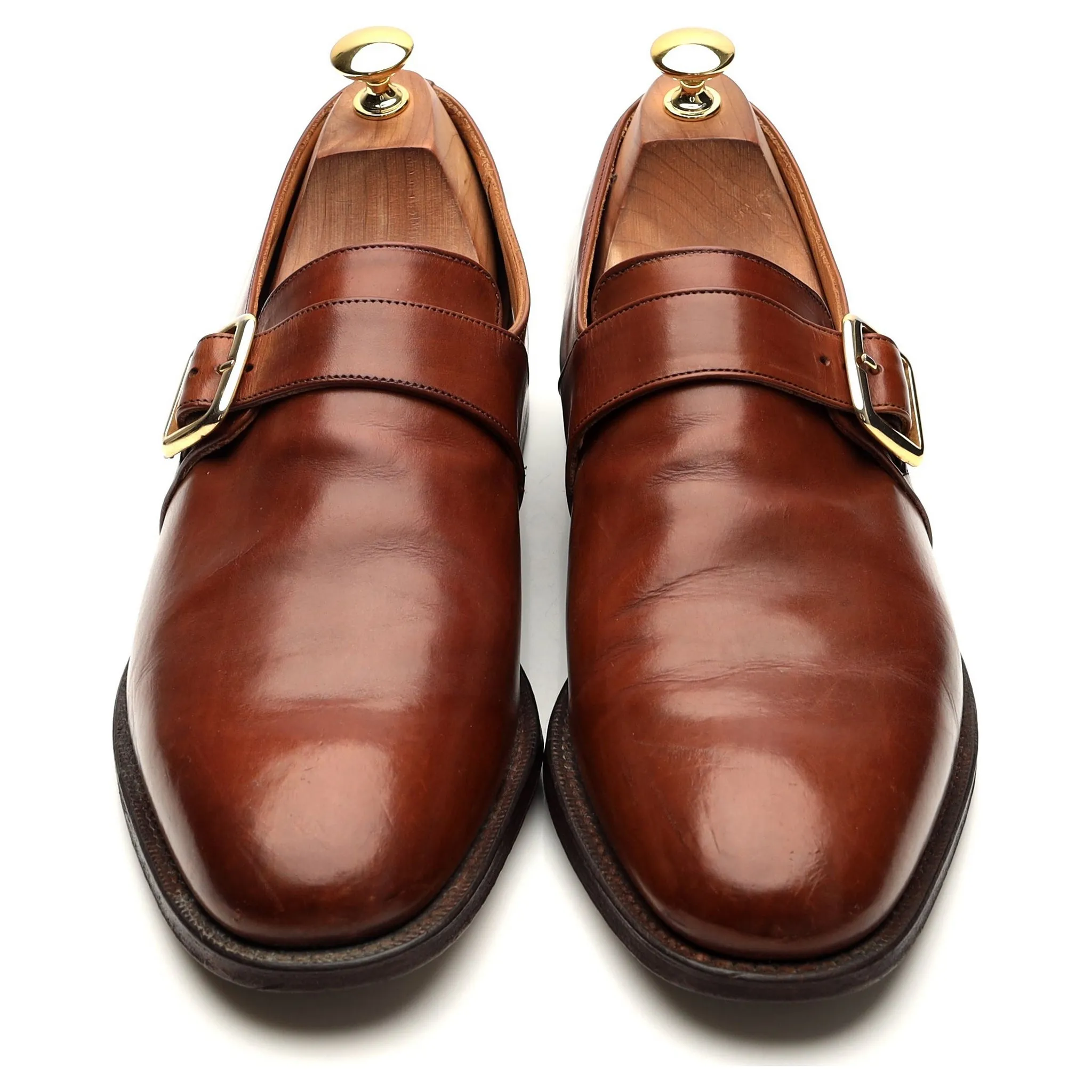 'Woodham' Brown Leather Monk Strap UK 10 F