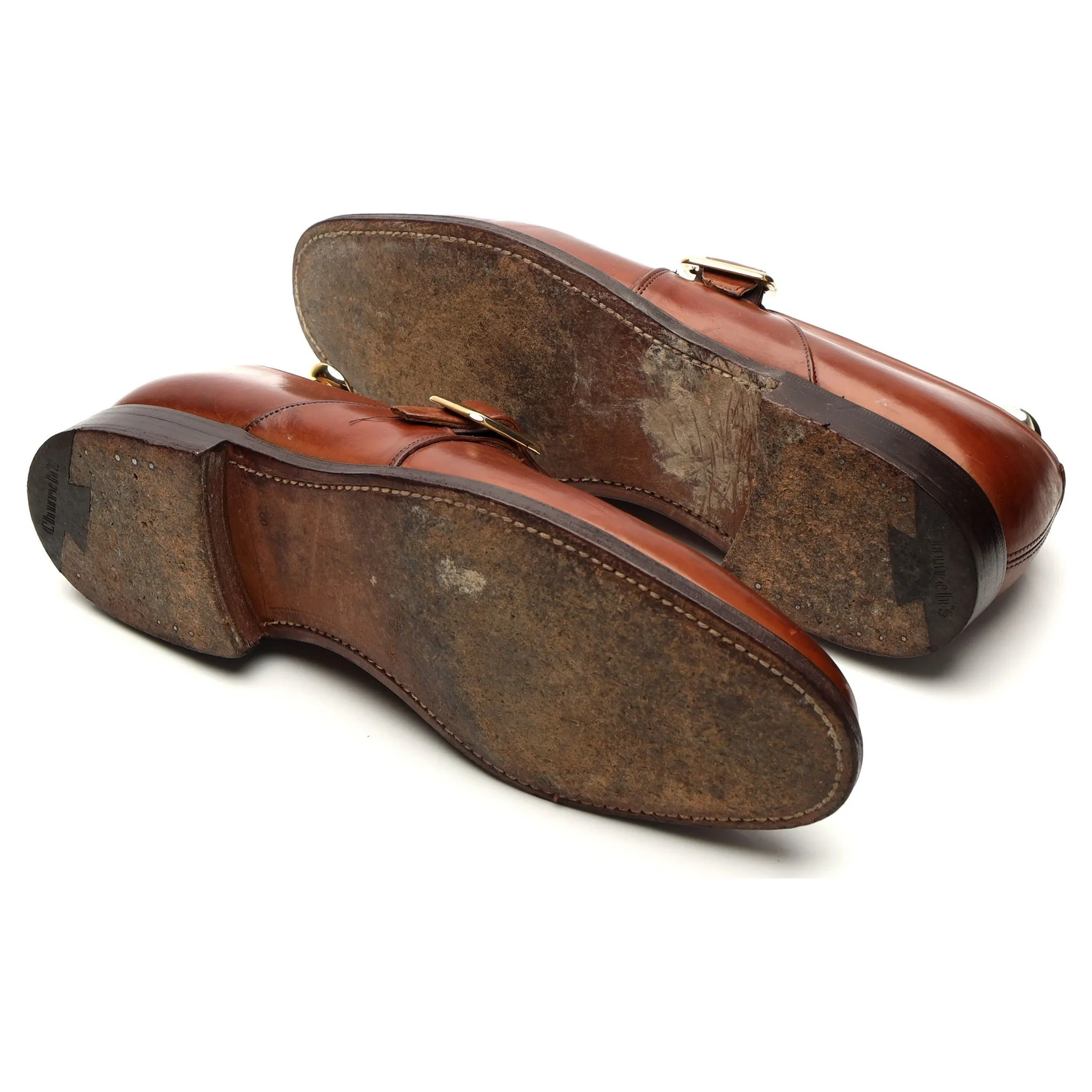 'Woodham' Brown Leather Monk Strap UK 10 F