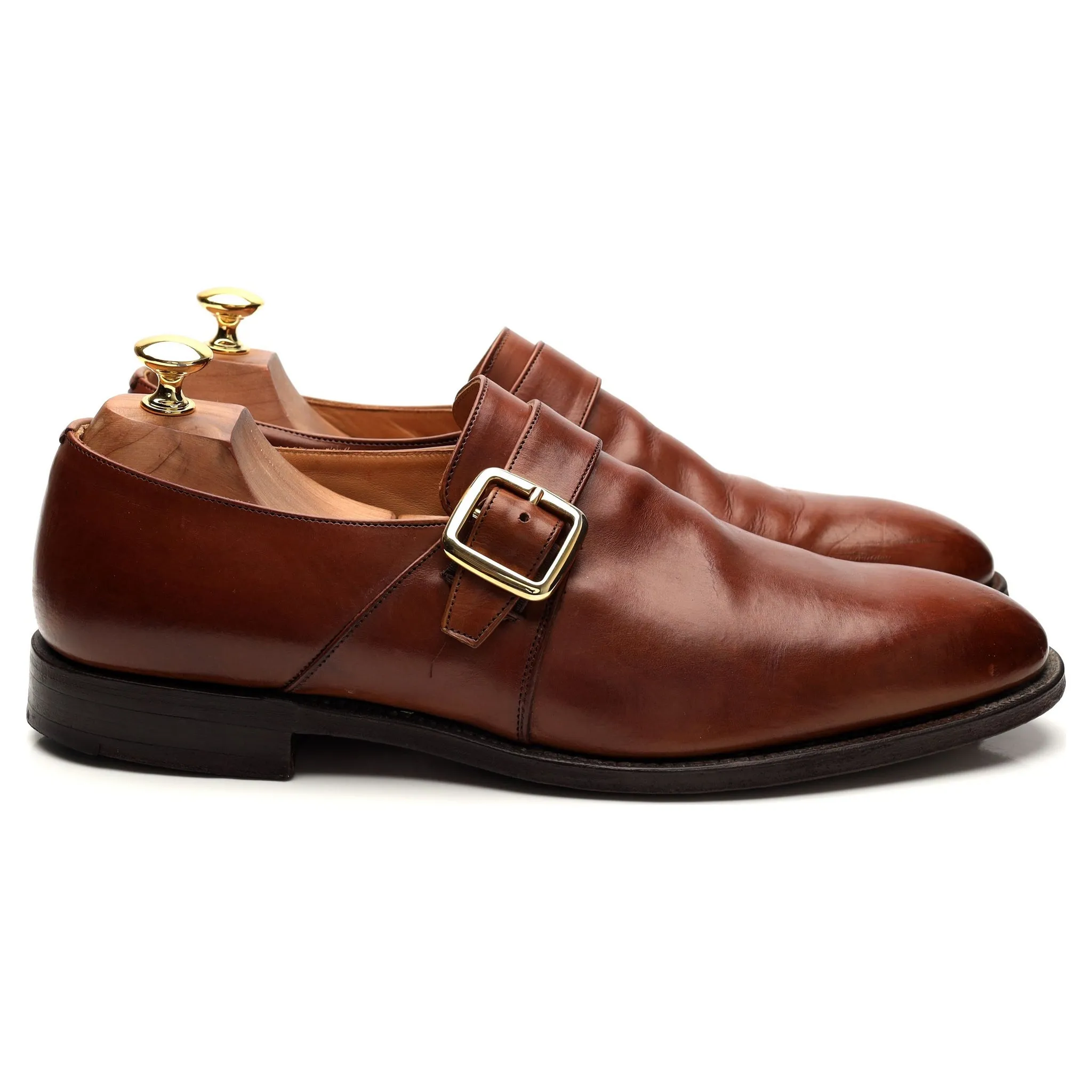 'Woodham' Brown Leather Monk Strap UK 10 F
