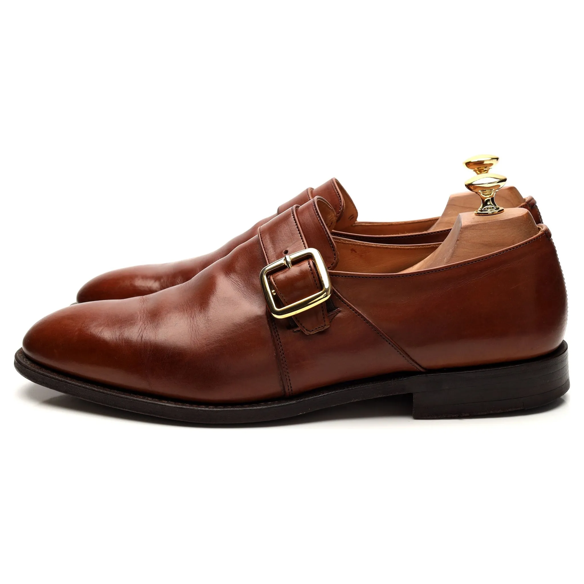 'Woodham' Brown Leather Monk Strap UK 10 F